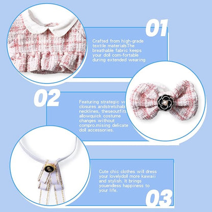 17cm Doll Clothes Set & Outfit Set for 17cm Dolls - Premium Fashion Dresses with Accessories, Luxury Chic Doll Clothing & Style Bundle,Just Clothes (Style-B)