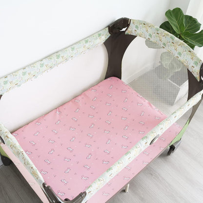Pack and Play Sheets, Pack n Play Sheets | Mini Crib Sheets 4-Pack, Ultra Soft Pack n Play Mattresses Sheets Compatible with Graco Pack n Play, Soft and Breathable Material, Pink