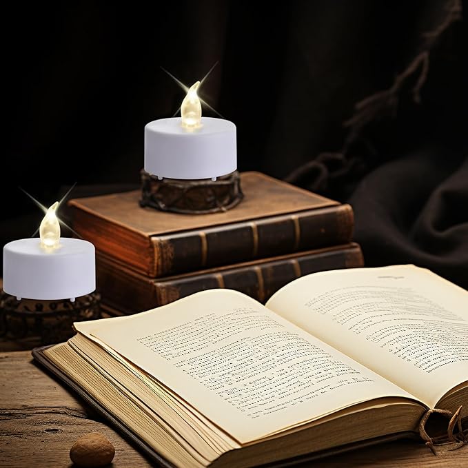 Tea Light Candles with Remote Control,24pack Flickering Flameless LED Candle,Long Lasting 400+Hours,Battery Operated with Timer for Home Decoration Seasonal &Festival Celebration WarmWhite