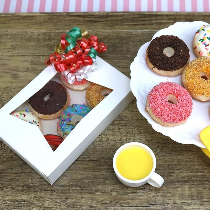 GiftExpress 6 pcs Realistic Artificial Toy Donuts, Scented Fake Donuts, Assorted Realistic Doughnuts Toy Cakes Fake Desserts Decoration Toys, Valentine bv Donut Party Decoration, Prop Food