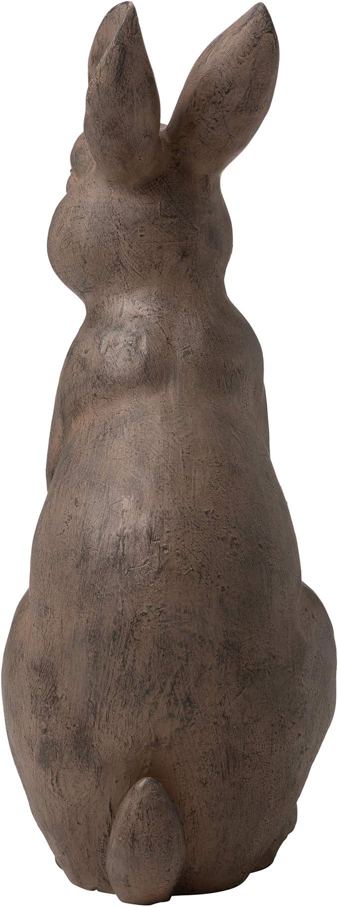 Glitzhome Rabbit Garden Statue Outdoor Standing Bunny Sculpture Lawn Decor, 22.75 Inch, Bronze