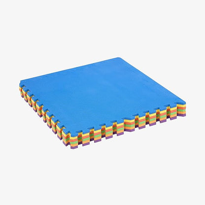 FlooringInc's Rainbow & Natural Harmony Playmat - Kid Safe Foam Floor Tiles with Removable Edges - 2'x2', 1/2" Thick (Rainbow, 18 Tile Pack)