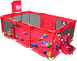 Gaorui Large Kids Baby Ball Pit - Portable Indoor Outdoor Baby Playpen Toddlers Children Safety Play Yard Fun Activities Popular Toys (Not Includes Balls) (Red)