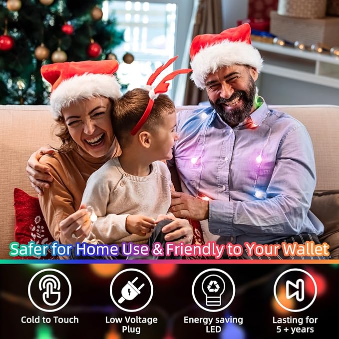 120 LED String Lights 40ft, 9 Lighting Modes Plug in Fairy String Lights for Bedroom Classroom Patio Garden Wedding Party Christmas Outdoor Indoor Decorations (Warm White to Multicolor)