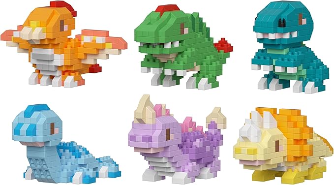 6 Set Cute Dinosaur Animals Creature Building Toy Blocks Ancient Creatures Life Mini Bricks Micro Building Toys