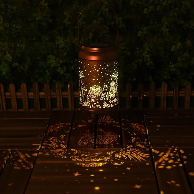 Turtle Solar Lanterns Outdoor Waterproof - Hanging Turtle Solar Lights Garden Decor for Outside, Birthday Gifts for Women, Mom, Mothers Day Gifts, Outdoor Decor for Patio, Yard