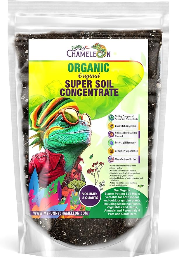 Organic Original Super Soil Concentrate with Mycorrhizae – Living Soil Boosts Roots & Buds for Seeds & Clones - Indoor & Outdoor Growing - Mix 1:4 with Topsoil Potting Soil (2 quarts)