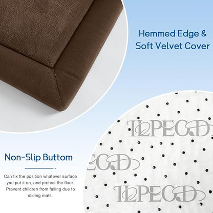 Baby Play Mat for Floor Tummy Time Mat Nursery Rug Muscle Mat Area Rug Playroom Rug Tatami Mat 6'7"x5'11" Memory Foam 1.3" Thick Crawling Mat For Babies,Toddlers, Infants, Kids Floor Mat,Coffee