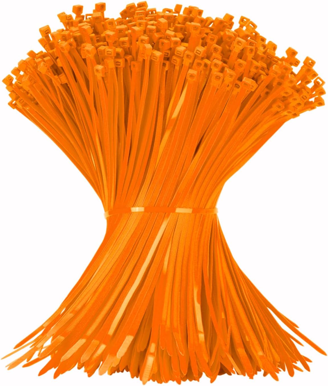 12 Inch Zip Ties Orange 1000 PCS, 50 Lbs- Heavy Duty Tensile Strength, Nylon PA66 UV Resistant Cable Ties for Indoor and Outdoor Use - Ideal for object bundling and fastening