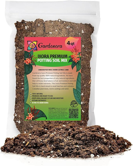 Ixora Potting Mix - Promote Strong Roots and Abundant Flowers with Our Premium Blend - 4 Quart