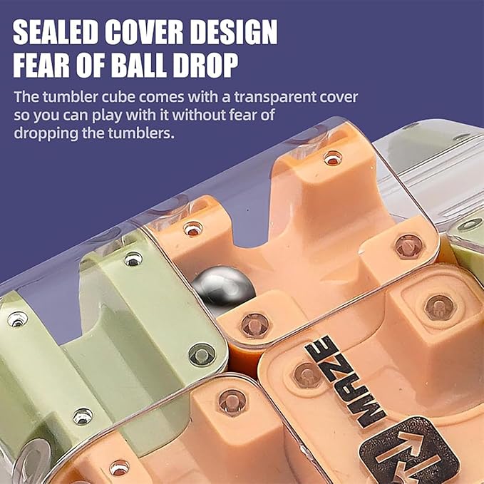 Large Puzzle Maze Cube - Engaging Brain Teaser Toy, 3D Maze Magic Cube & Ball, Mazes Ball Puzzles for Logical Thinking (Mixed,1set)