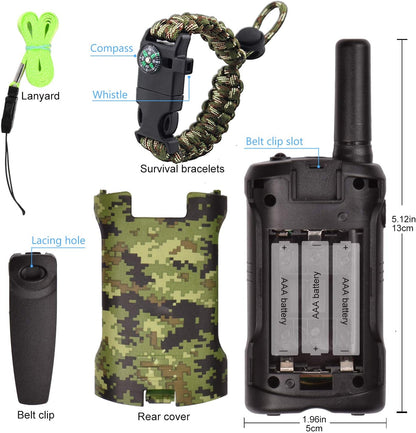 Gifts for Kids Aged 5-12 Boy Toys Kids Walkie Talkies 22 Channel 2 Way Radio 3 Miles Long Range fit Outdoor Adventure Hunt Game Camp Toys for Boys 6 7 8 9 Years Old Gifts for Boys