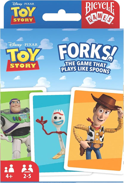 Bicycle Disney and Pixar Forks, Kids Card Game That Plays Like Spoons, Featuring Toy Story Characters Woody, Forky, Jessie & Alien, Ages 4+, 2-5 Players
