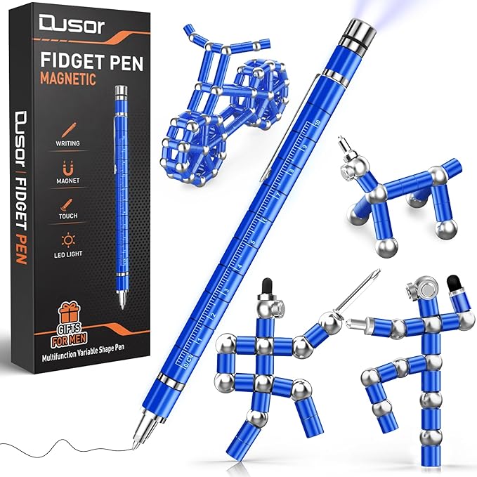 Gifts for Men Fidget Pen, Stocking Stuffers for Teen Boys, White Elephant Gifts for Adults, Anniversary Birthday Gift for Men Him Husband Teenage Boy Brother, Mens Gift for Christmas Multifunction Pen
