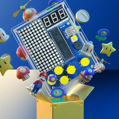 Gikfun Soldering Practice Kit with 4 Retro Games - DIY Electronics Project for STEM Learning, School, Home w/ Acrylic Case EK1987 (Pack of 2)