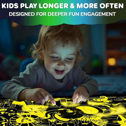 QUOKKA Floor Puzzles for Kids Ages 4–8 – 2x3 FT Giant Glow in The Dark Jigsaw – 48 Large Pieces – African Animal Safari Scene – Montessori Toy with Gift Box – Fun Learning Activity