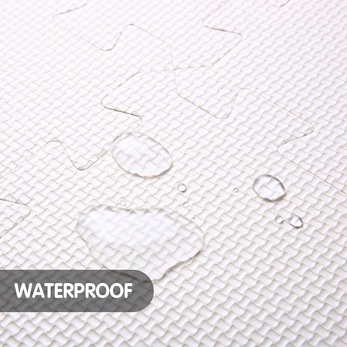 Foam Play Mat for Kids，25Pcs Square Interlocking Puzzle Floor Mat，Baby Play Mat Floor Mat Foam Puzzle Playmat for Toddlers with Fence - Black Animals