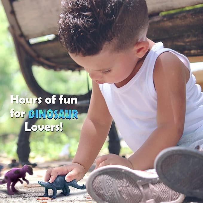 Kids Dinosaur Figures Toys, 12 Pcs Jumbo Plastic Dinosaur Toys for Kids 3-5, STEM Educational Realistic Dinosaurs Figurine Playset for Boys Girls Toddlers