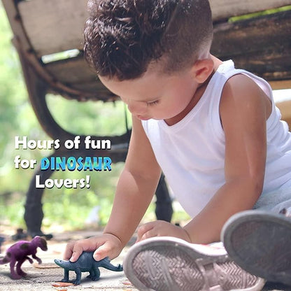 Kids Dinosaur Figures Toys, 12 Pcs Jumbo Plastic Dinosaur Toys for Kids 3-5, STEM Educational Realistic Dinosaurs Figurine Playset for Boys Girls Toddlers