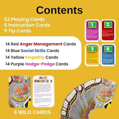 Thought-Spot Mad Smartz 2 an Interpersonal Skills Card Game for Anger and Emotion Management Social Skills Top Educational Learning Resource for Kids and Adults Fun for School and Therapy CBT