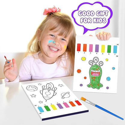 Paint with Water Coloring Books for Kids,Outer Space Art Craft Kits No Mess Water Color Painting Sets for Kids Ages 4-8,Birthday Gifts Travel Toy Crafts Supplies for Girls Boys Drawing with 2 Brushes
