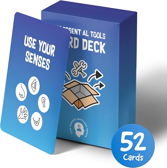 My Essential Self-Care Tools Card Deck, Mindfulness Cards for Promoting Mental Coping Skills & Calm, Resilience Building for Men/Women, 1 Deck/52 Pieces with Guidebook