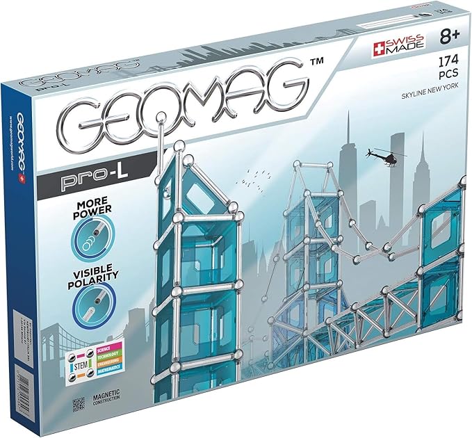 Geomag Pro L New York SKYLINE-174 pcs, GMR04, Multicoloured