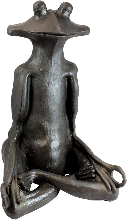 Emsco Group 92510 Yoga Frog Statue – Natural Appearance – Made of Resin – Lightweight – 21” Height Garden, BRONZE