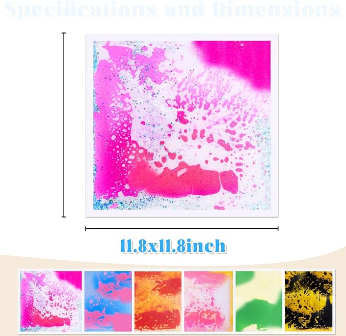 Liquid Lava Tiles for Kids： 11.8x11.8 in Educational Play Mat with Non-Slip Base Develop Motor Skills & Creativity for Children 3-12 Years（6PTFM3