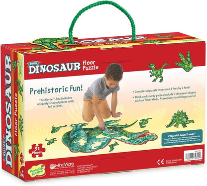 PEACEABLE KINGDOM Shiny Dinosaur Floor Puzzle, 1 EA