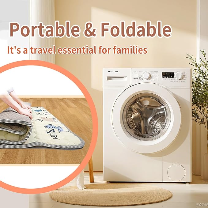 Baby Play Mat 59" X 59", Thickened Soft Floor Mat, Waterproof and Non-Slip Crawling Play Mat, Machine Washable Foldable Crawling Mat for Floor Playpen