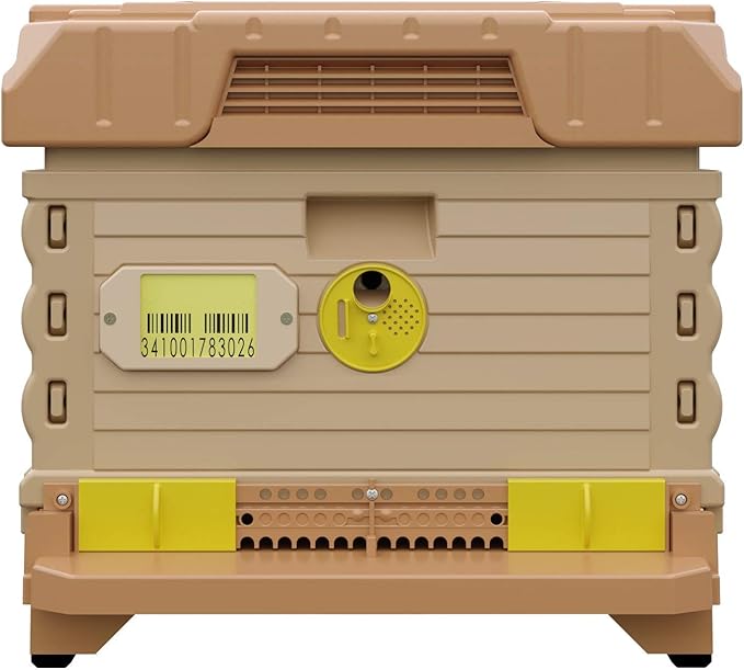 Ergo Insulated 10 Frame Bee Hive Set [NO Frames Included] (Single Hive, Tan Body Yellow Entrance)