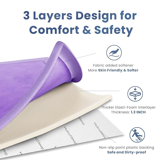 Baby Play Mat for Floor,1.3" Thick Memory foam Tummy Time Mat for Toddlers,Infants,kids,Water-Repellent Soft Nursery Rug,Extra Large Non Slip for Crawling&Yoga,Tatami Style for Living Room(Lavender)