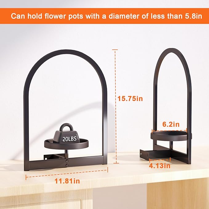 Wall Plant Holder, Wall Planters for Indoor Plants, Wall Mounted Plant Holder for Home Decor, Metal Plant Wall Shelf Plant Frames Wall Decor (3 Pack)