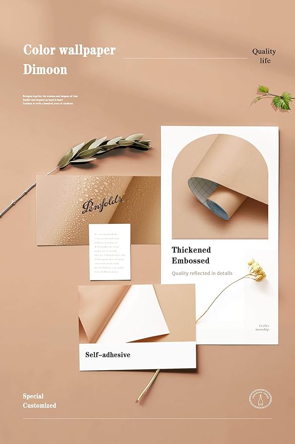 Dimoon 236''x17.7'' Orange Peel and Stick Wallpaper Contact Paper Modern Self Adhesive Wall Paper Removable Renter Friendly Textured Solid Color Shelf Cabinet Vinyl Roll (236''x17.7'',Coral Orange)