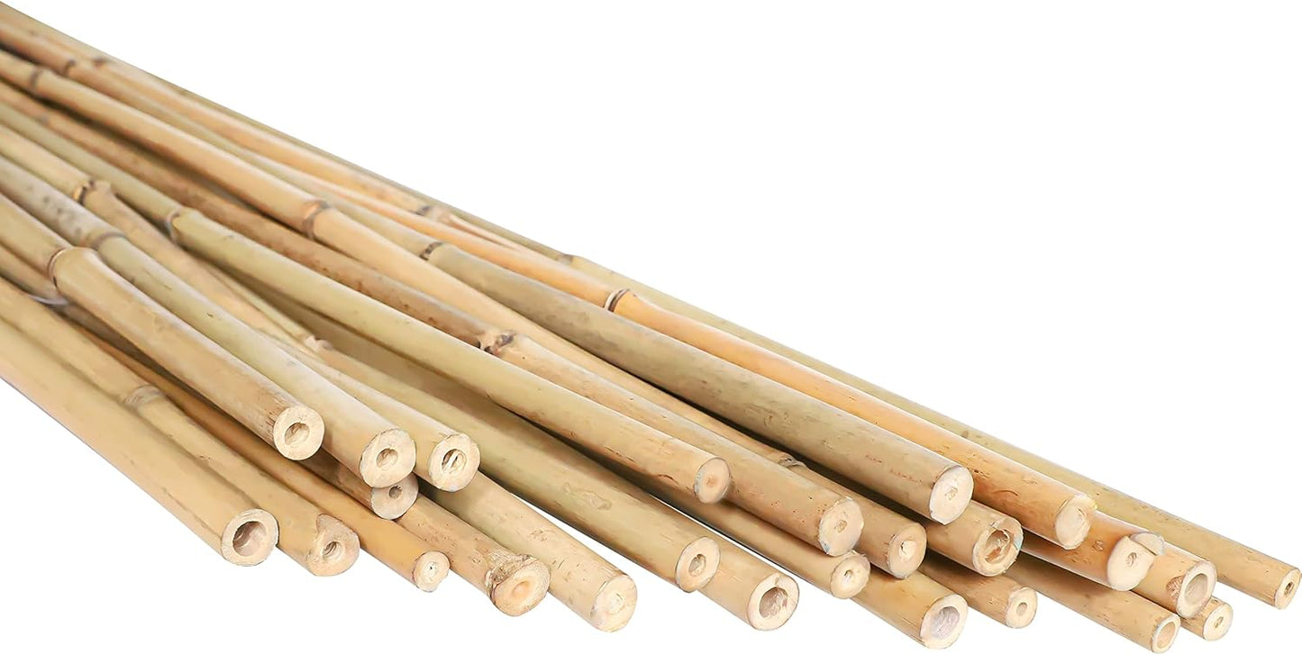 Bamboo Plant Stakes – 25pcs 4FT Natural Bamboo Garden Stakes for Tomatoes, Peppers, Beans, Indoor & Outdoor Plants, Sturdy Plant Support for Seedlings & Potted Plants