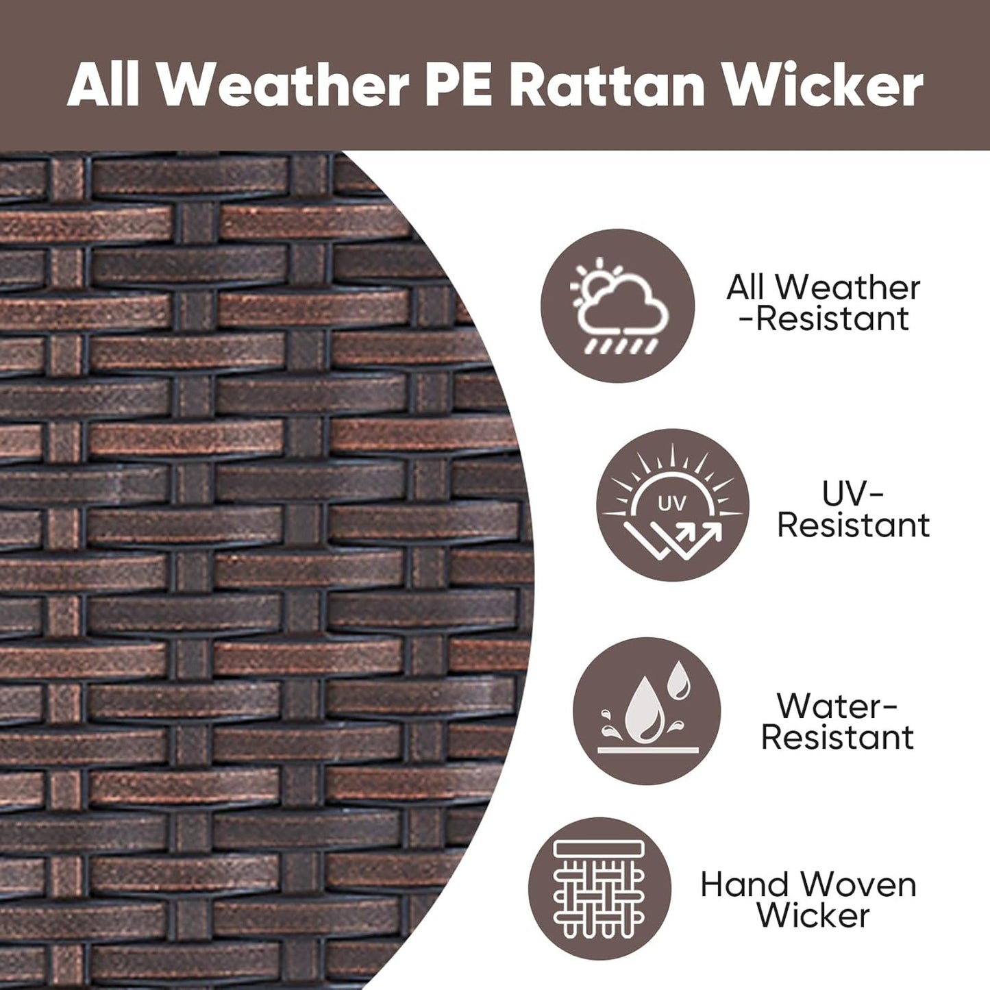 HUMMUH Patio Furniture Set, 9 Pieces Outdoor Modular Sectional Couch Chairs with Ottomans,All Weather PE Wicker Patio Conversation Sets for Garden Porch Backyard