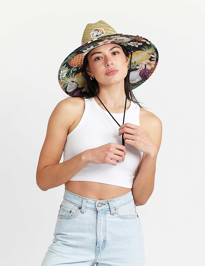 Straw Hat for Men & Women | Lifeguard Hat, Beach Hat & Sun Hat | UPF 50+ Wide Brim for Sun Protection | One Size | Hemlock