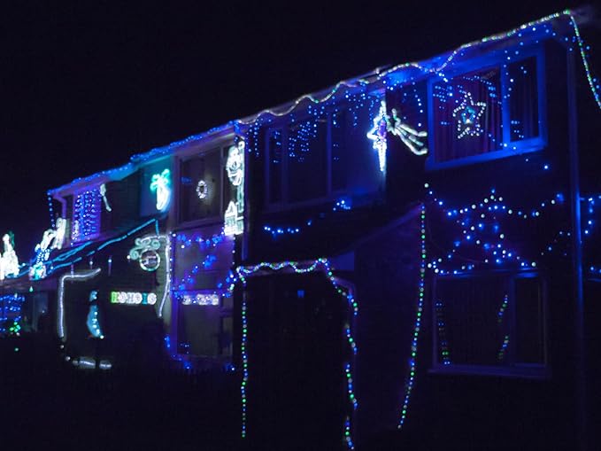 LED Rope Lights for Outside, 150Ft 360° Blue Solar Rope Lights Outdoor Waterproof, 643 LEDs 110V 8 Modes Remote Control Timer Christmas Rope Lights for Party Holiday Garden Decoration (Blue)