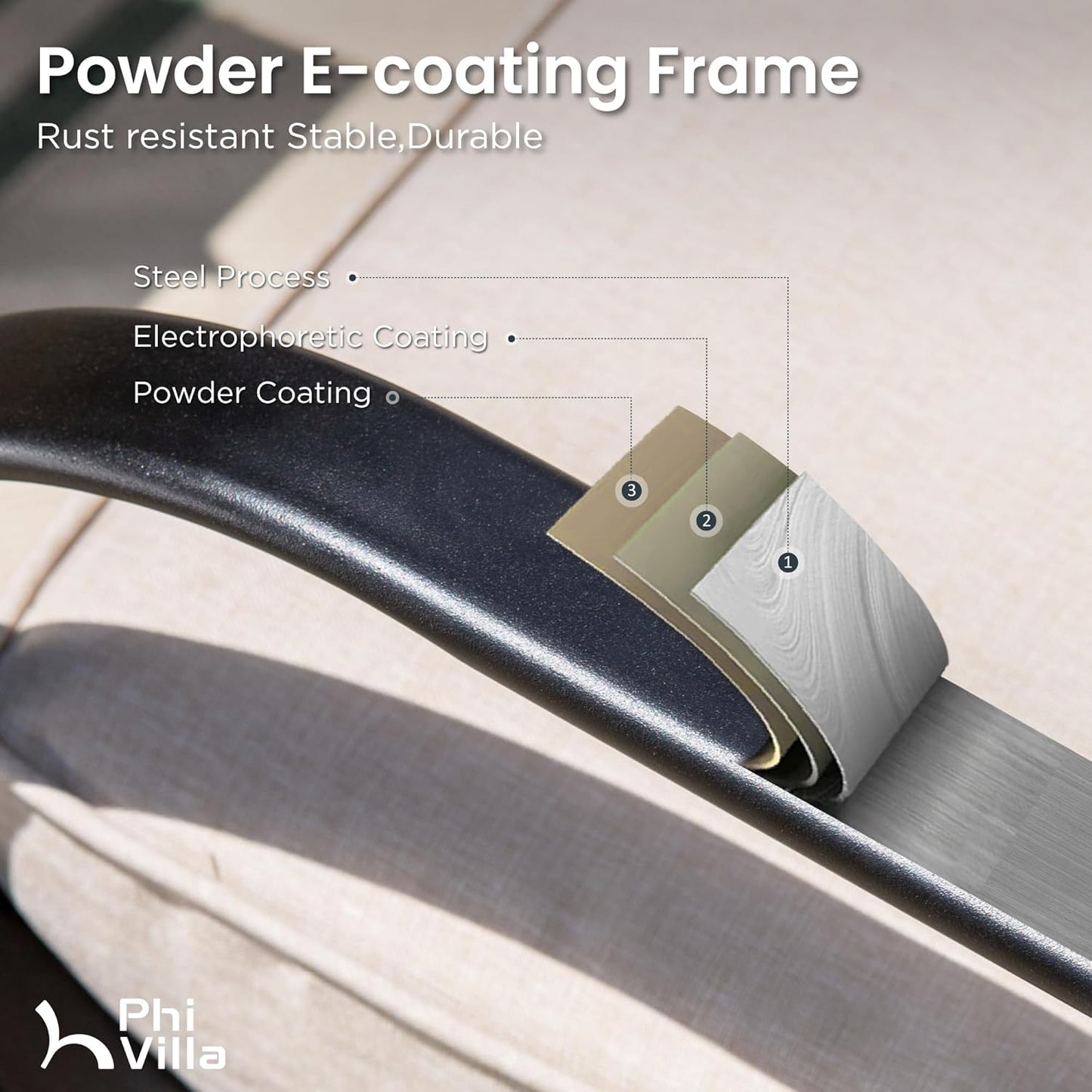 PHI VILLA Outdoor Swivel Bar Stools Set of 8，Patio Counter Height Bar Chairs with Back and Armrest，Metal,Black