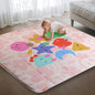 Baby Play Mat, Foldable Play Mats for Floor, 50x50 Inches Crawling Mat for Playpen with Anti-Slip Bottom, Machine Washable, Thicken Padding Foam Playmats for Babies and Toddlers (Pink Floral)