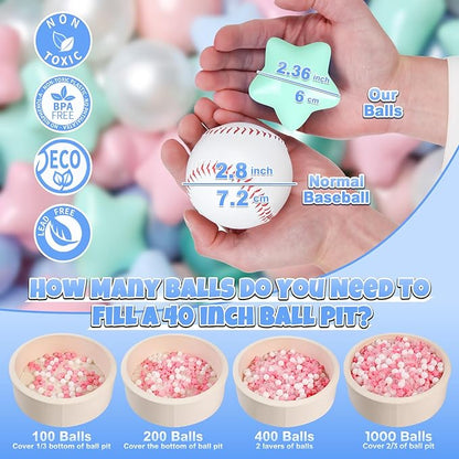 GOGOSO 100 Non-Toxic Play Balls for Kids - Soft, Crush-Proof, and BPA-Free Pit Balls in Fun Colors for Indoor/Outdoor Playtime