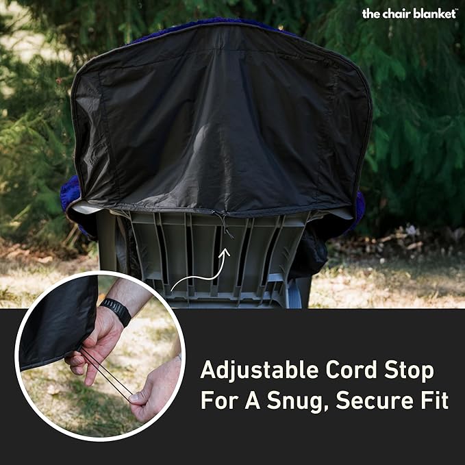 CITYBONFIRES The Chair Blanket™ Reversible Waterproof with Sherpa Lining – Portable Outdoor Cover for Camping, Sports & Patio – Folds into Carry Pouch with Strap - Navy