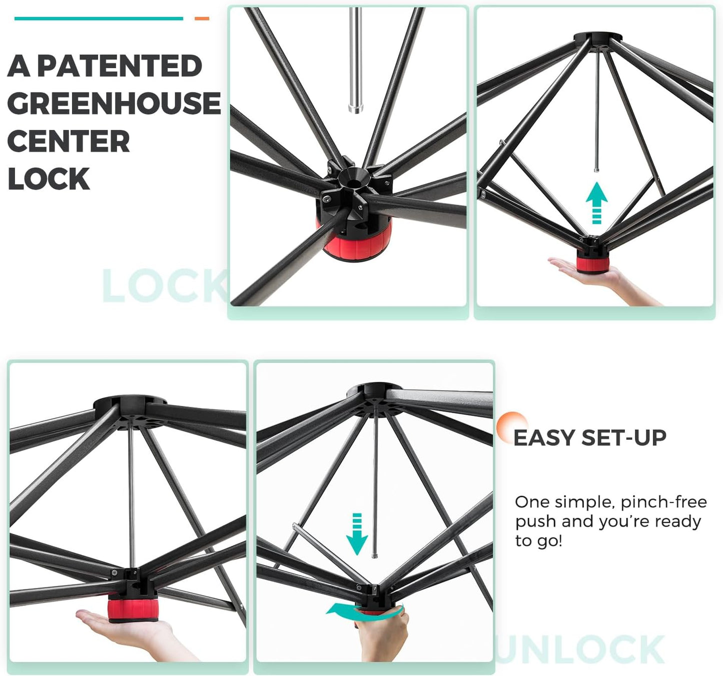 EAGLE PEAK 12x8 Portable Large Walk-in Greenhouse Instant Pop-up Fast Setup Indoor Outdoor Plant Gardening Green House Canopy, Front Roll-Up Zipper Entry Doors and Roll-Up Side Windows, Green