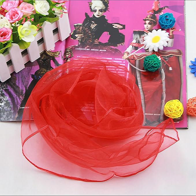 Larcele 12 Pieces Juggling Dance Scarf for Performance Prop Accessory 24 x 24 inches WDSJ-02