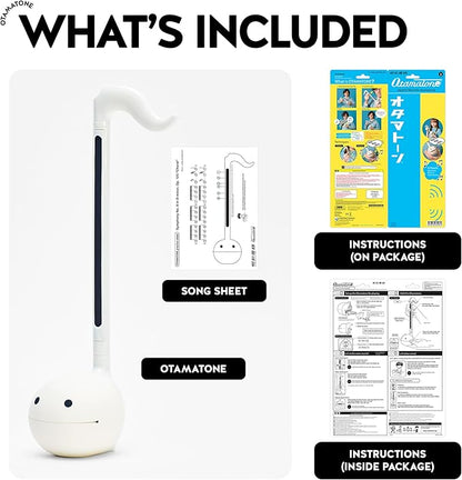 Otamatone Japanese Electronic Musical Instrument Portable Music Synthesizer from Japan by Maywa Denki Studio Award Winning, Educational Fun Gift for Children, Teens & Adults - White