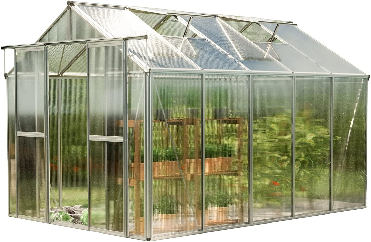 Greenhouse Saphir 5 Aluminum Frame 8.5 x 10.6 ft with Approx. 8 mm Polycarbonate Panels