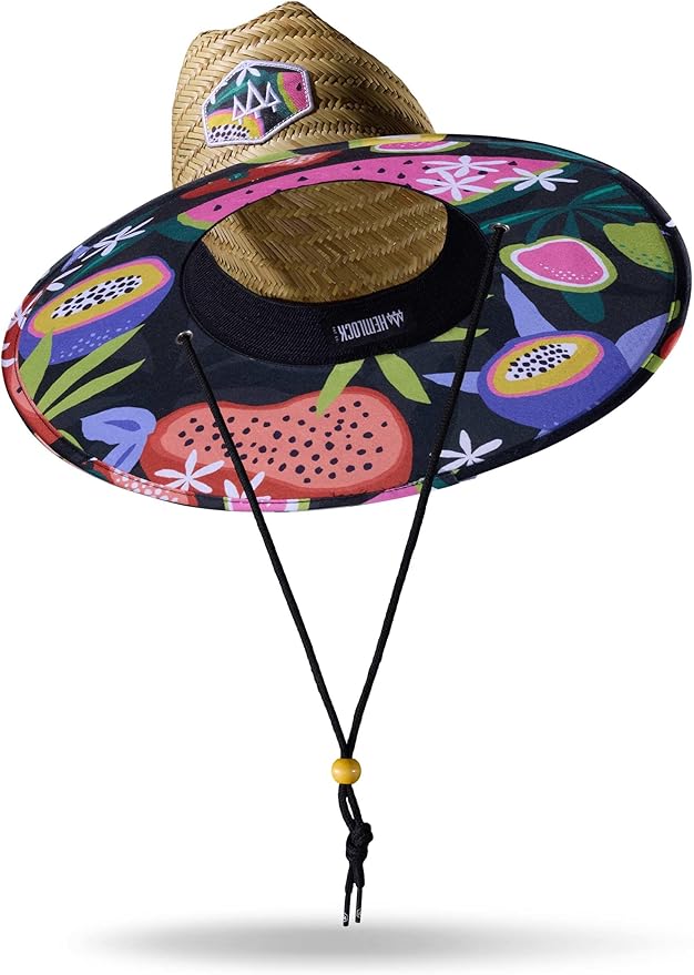 Straw Hat for Men & Women | Lifeguard Hat, Beach Hat & Sun Hat | UPF 50+ Wide Brim for Sun Protection | One Size | Hemlock