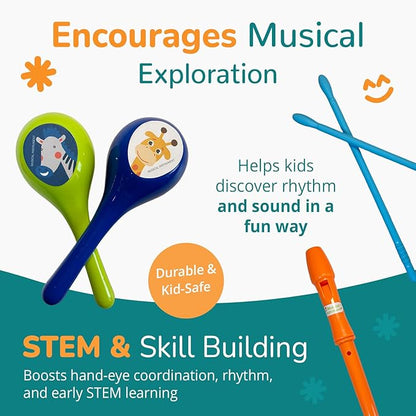 Channie's Toddler Musical Instruments Set, Kids Band Set, Music Toys for Kids Ages 3-5, Band Instruments for Toddlers