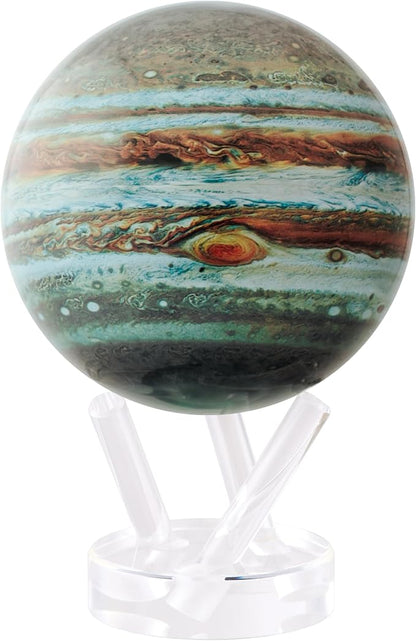 MOVA Jupiter Globe 4.5” – Solar-Powered Rotating Planet Display for Desk or Shelf | No Batteries or Wires | Floating-Style Space Decor